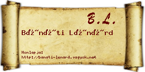 Bánáti Lénárd névjegykártya